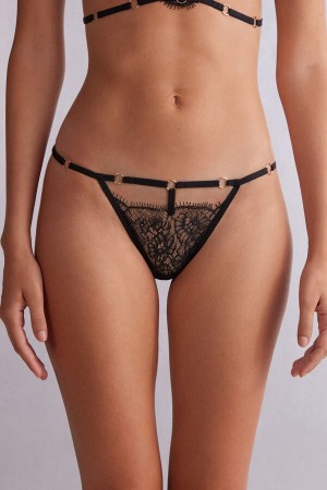 Intimissimi The Game Of Seduction String Panties Crne | SN-ITMSM57636