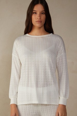 Intimissimi Timeless Heritage Long Sleeve Top Bijele | SN-ITMSM58222