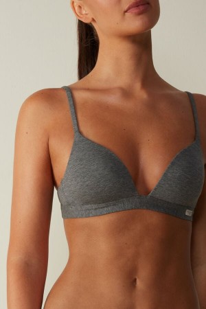 Intimissimi Tiziana Triangle Bra In Cotton Sive | SN-ITMSM56636