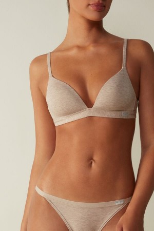 Intimissimi Tiziana Triangle Bra In Cotton Bež | SN-ITMSM56639