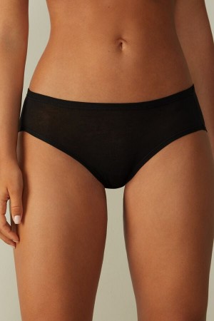 Intimissimi Ultralight Supima® Cotton Briefs Crne | SN-ITMSM57537