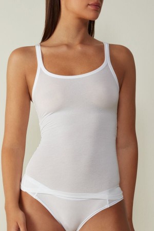 Intimissimi Ultralight Supima® Cotton Top Bijele | SN-ITMSM57954