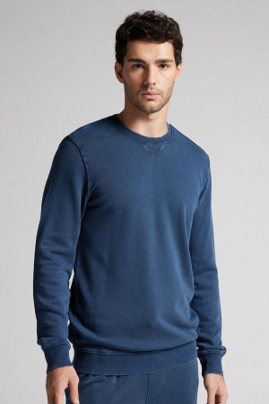 Intimissimi Washed Kolekcija Crewneck Sweatshirt Plave | SN-ITMSM58654