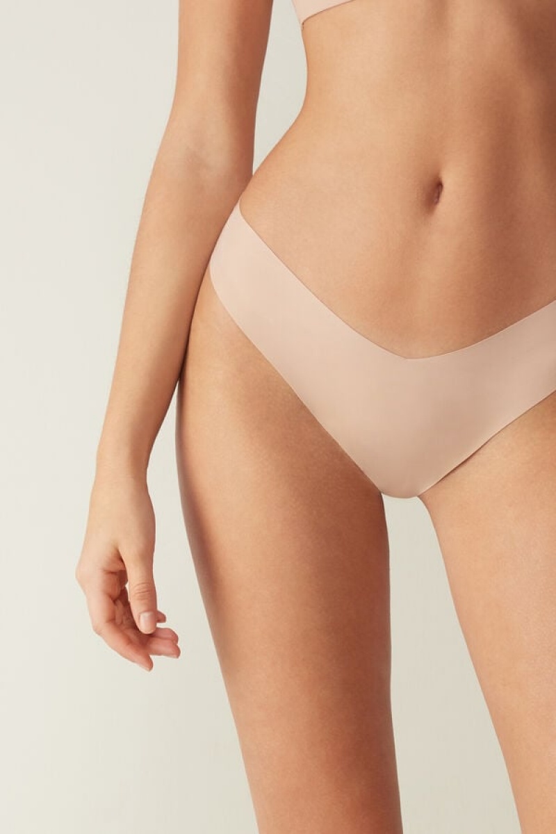 Intimissimi 80s-style Brazilian Panties In Ultralight Microfiber Bež | SN-ITMSM57427