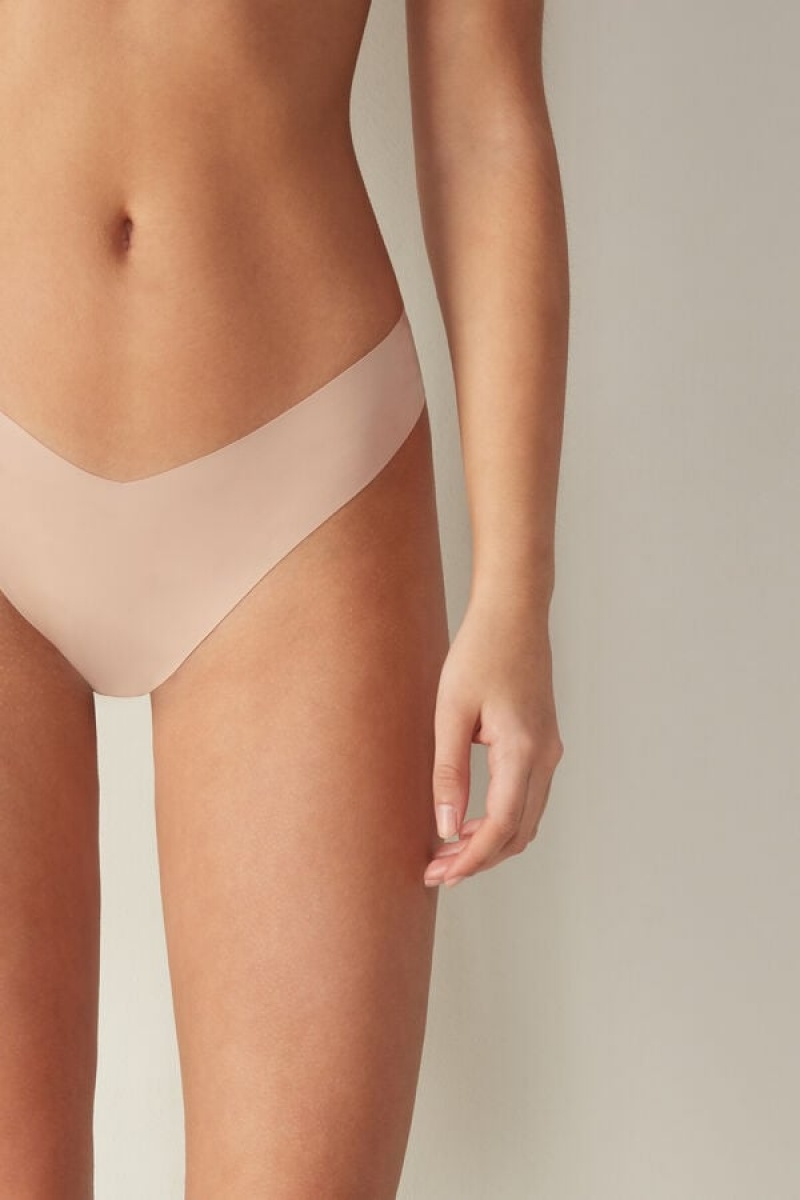 Intimissimi 80s-style Brazilian Panties In Ultralight Microfiber Bež | SN-ITMSM57427