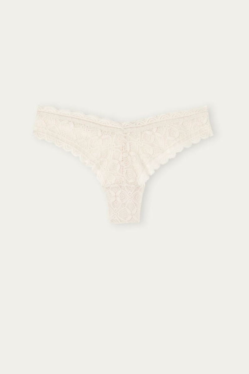 Intimissimi 80s-style Lace Brazilian Bež | SN-ITMSM57455