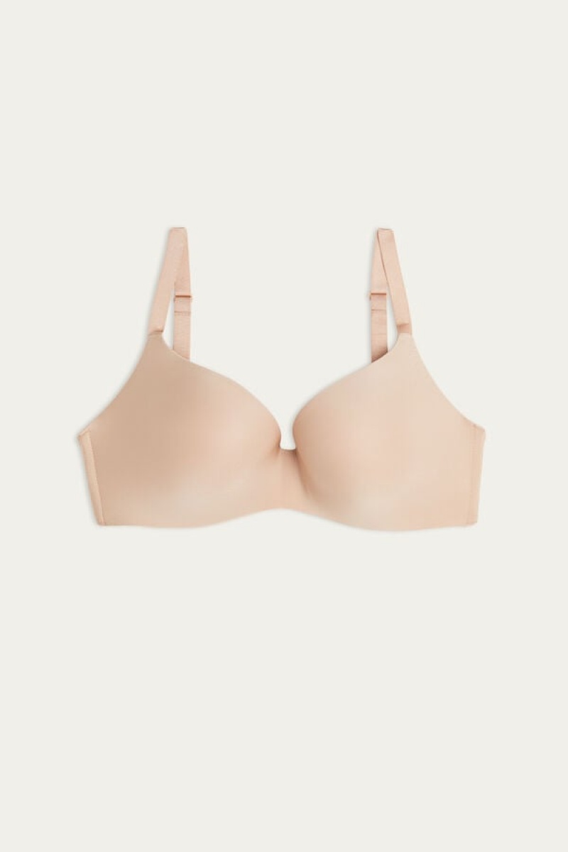 Intimissimi Adele Triangle Bra In Ultralight Microfiber Bež | SN-ITMSM56635