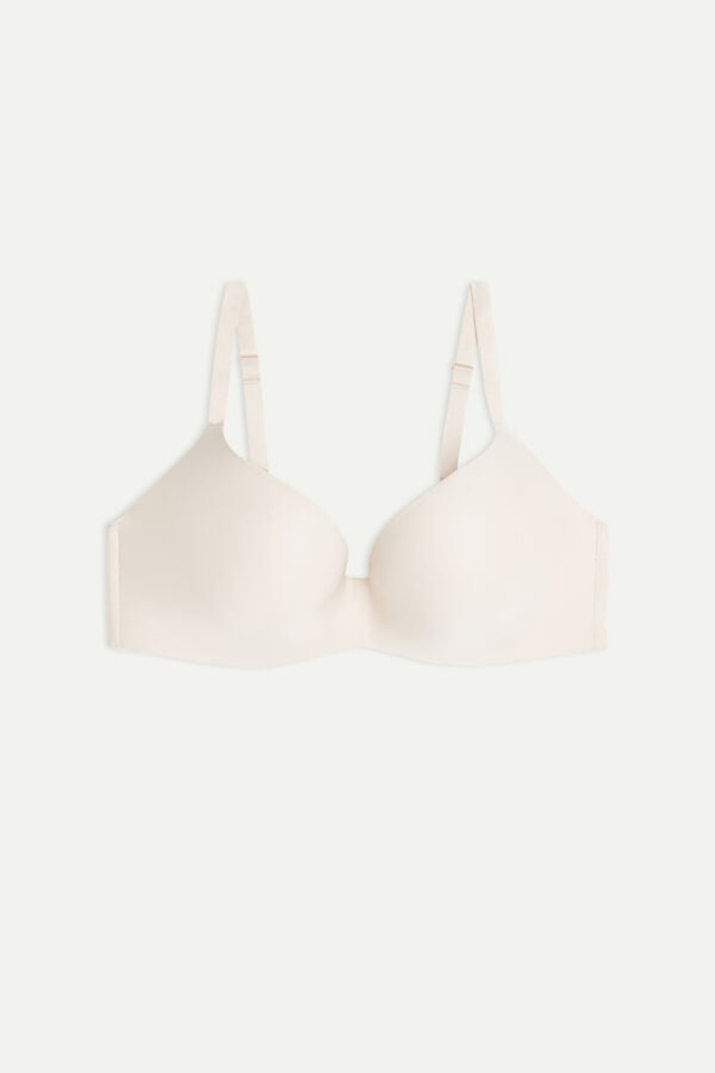 Intimissimi Adele Triangle Bra In Ultralight Microfiber Bež | SN-ITMSM56643