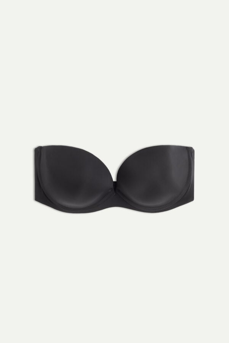 Intimissimi Anna Bandeau Bra In Ultralight Microfiber Crne | SN-ITMSM56920