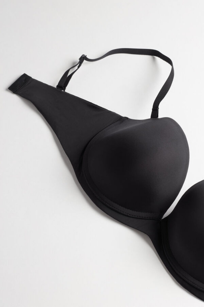 Intimissimi Anna Bandeau Bra In Ultralight Microfiber Crne | SN-ITMSM56920