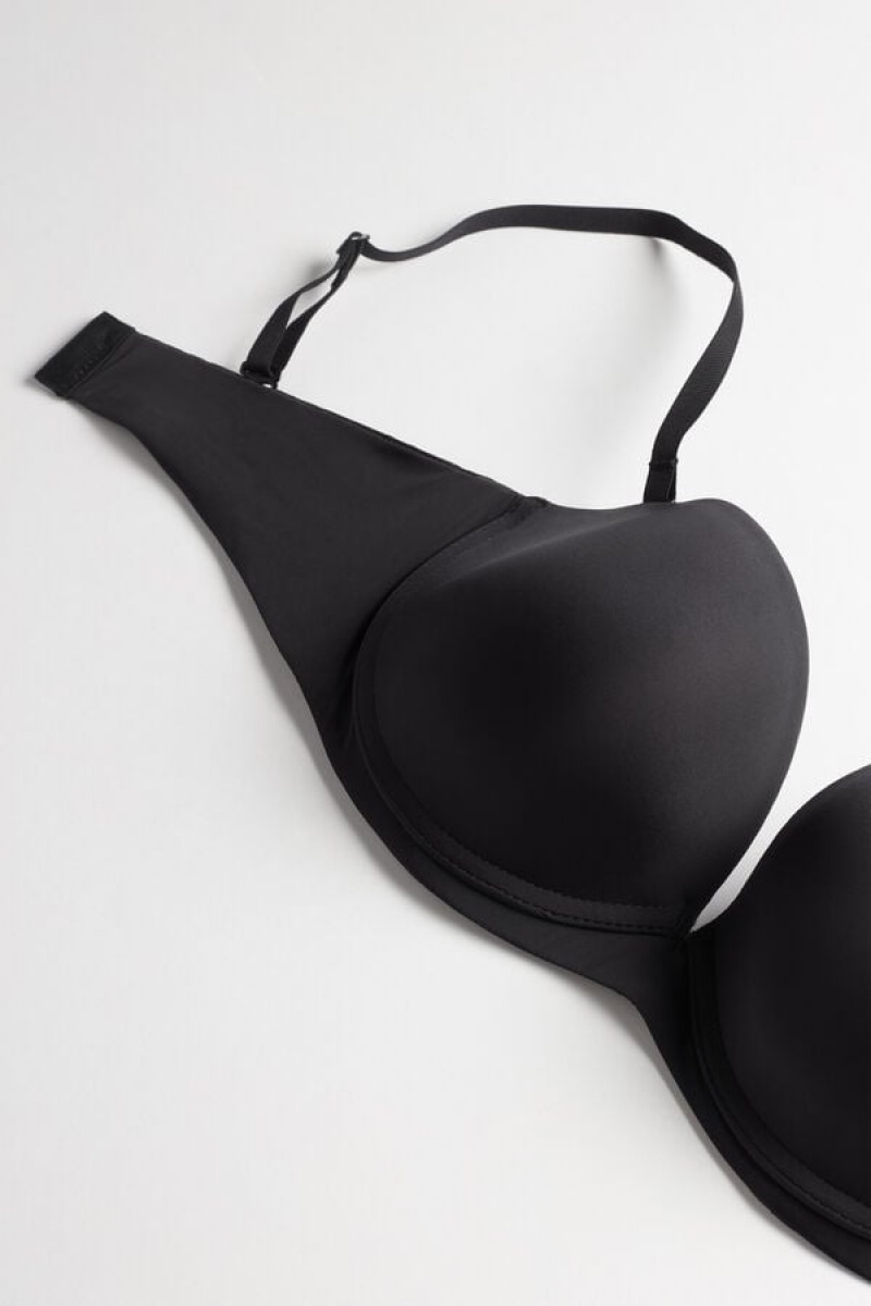 Intimissimi Anna Bandeau Bra In Ultralight Microfiber Crne | SN-ITMSM57193