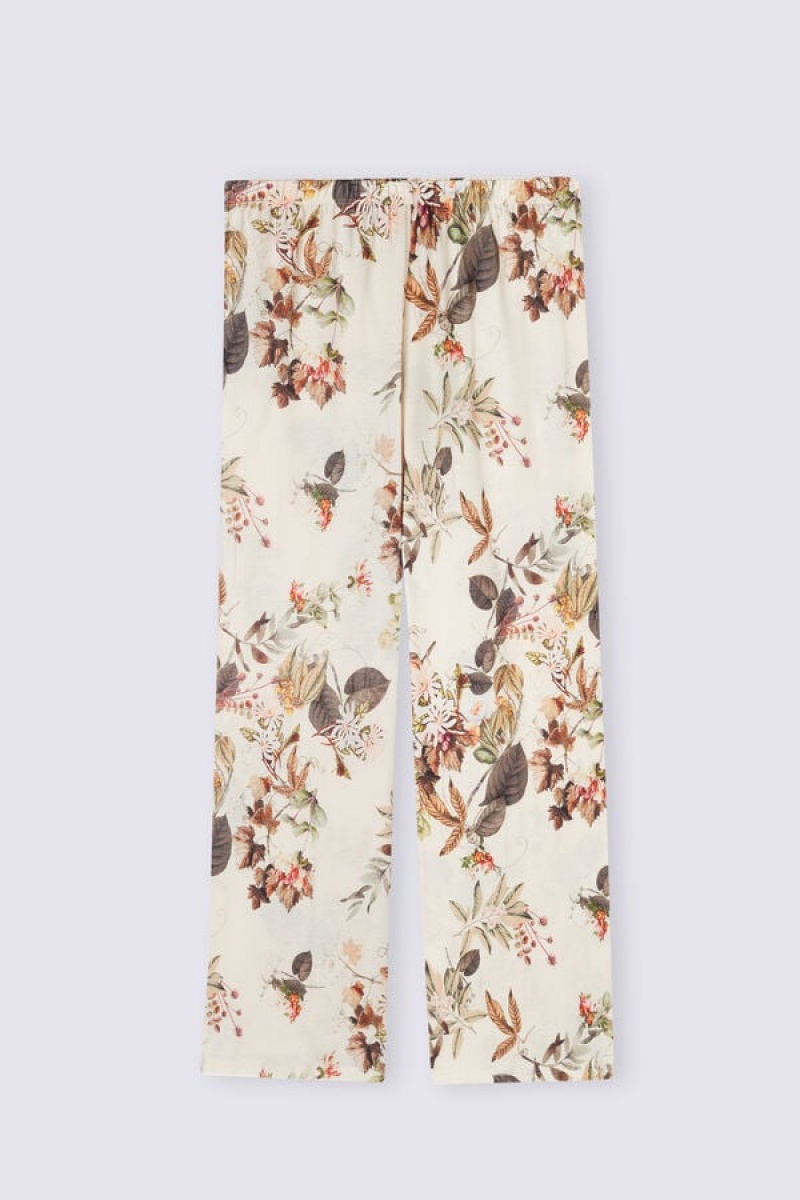 Intimissimi Autumn Botanics Pants In Supima® Ultrafresh Cotton Bež | SN-ITMSM58226