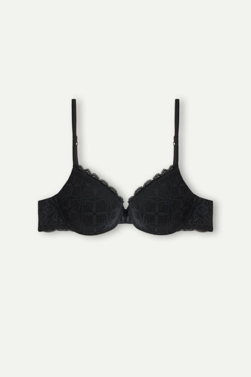 Intimissimi Bellissima Push-up Bra In Lace Crne | SN-ITMSM56737