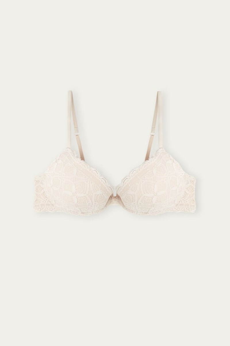 Intimissimi Bellissima Push-up Bra In Lace Bež | SN-ITMSM56742