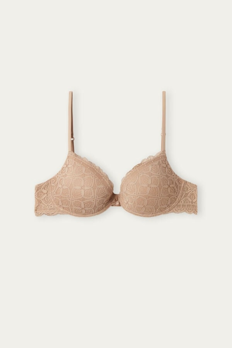 Intimissimi Bellissima Push-up Bra In Lace Bež | SN-ITMSM56743