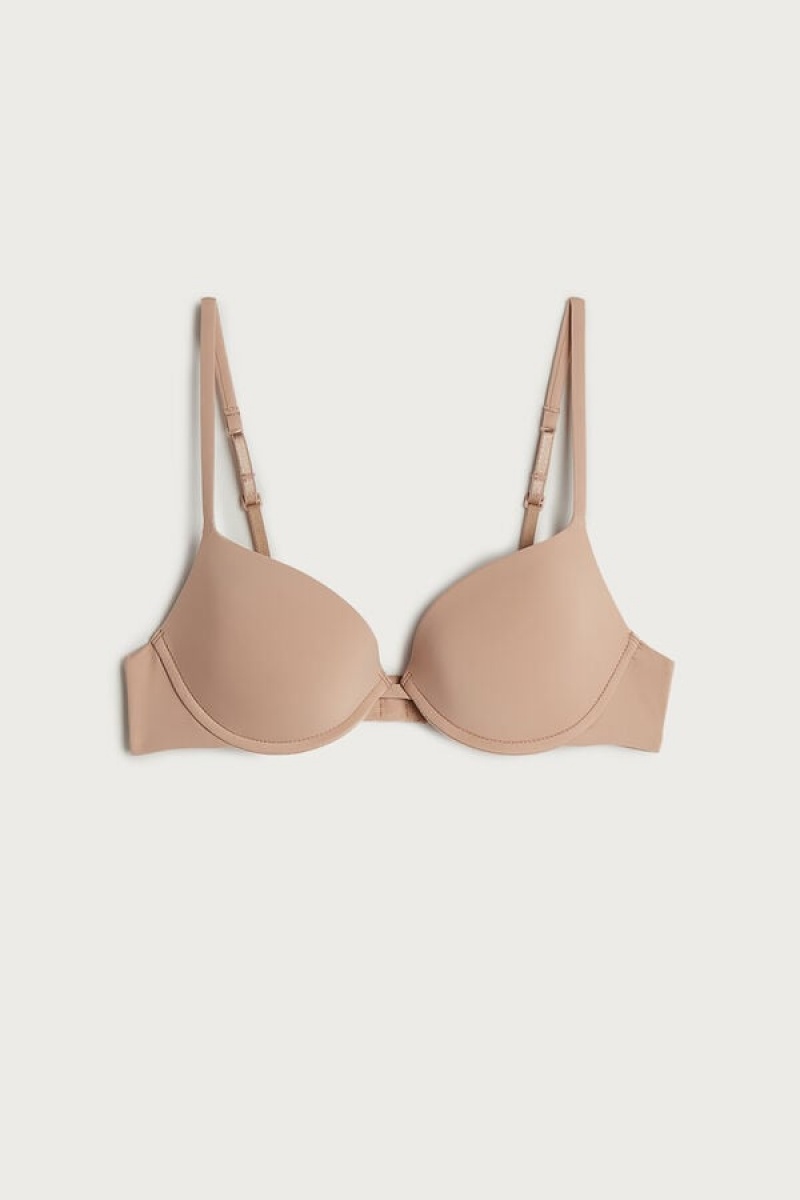 Intimissimi Bellissima Push-up Bra In Microfiber Bež | SN-ITMSM56716