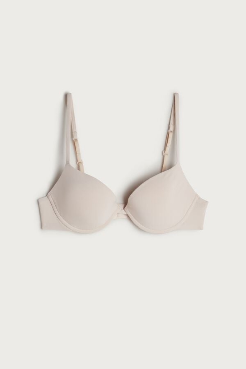 Intimissimi Bellissima Push-up Bra In Microfiber Bež | SN-ITMSM57154