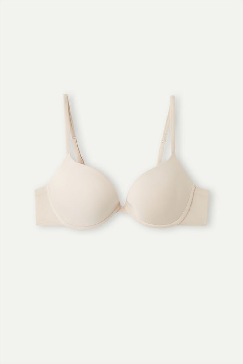 Intimissimi Bellissima Push-up Bra In Ultralight Microfiber Bež | SN-ITMSM56770