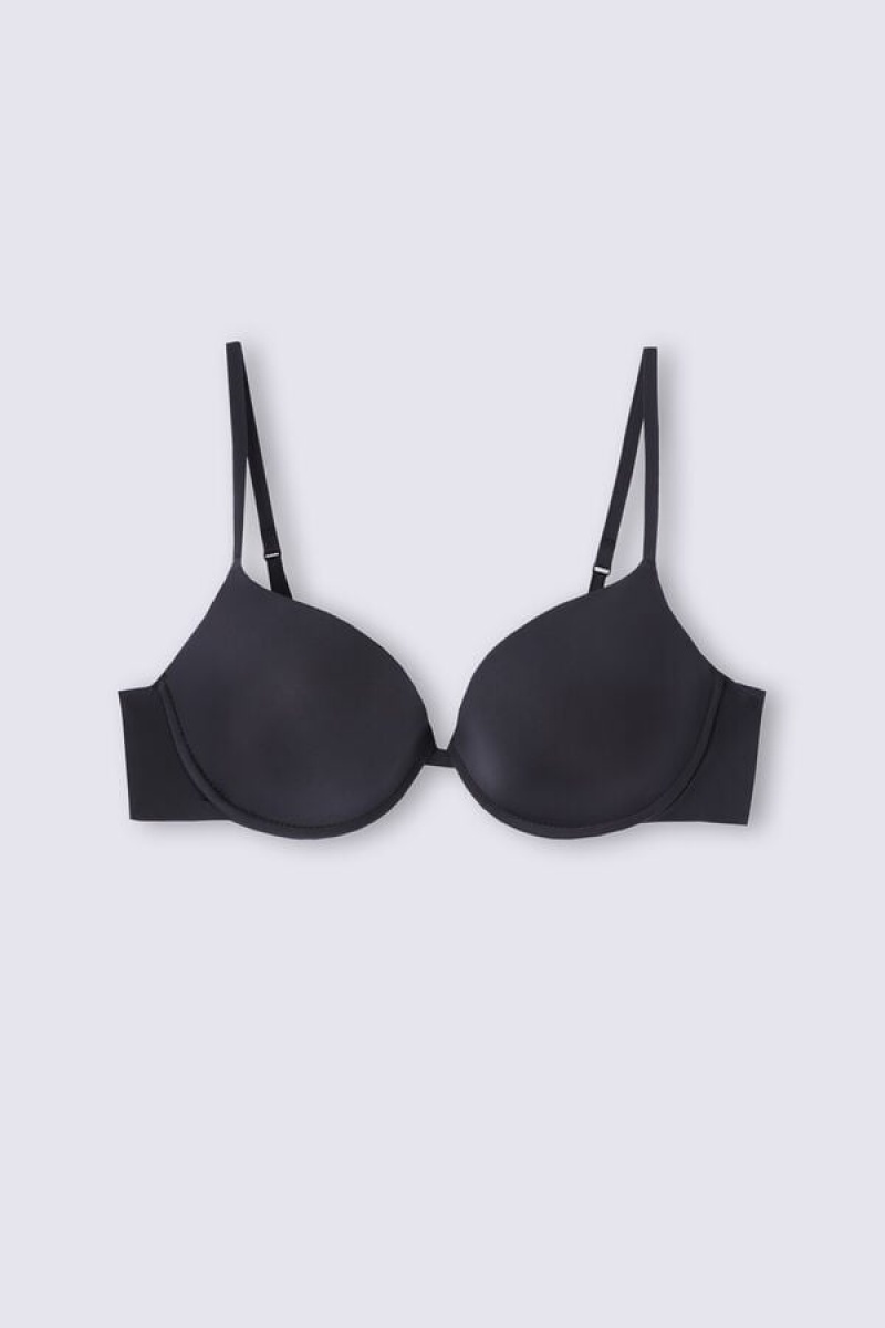 Intimissimi Bellissima Push-up Bra In Ultralight Microfiber Crne | SN-ITMSM56773