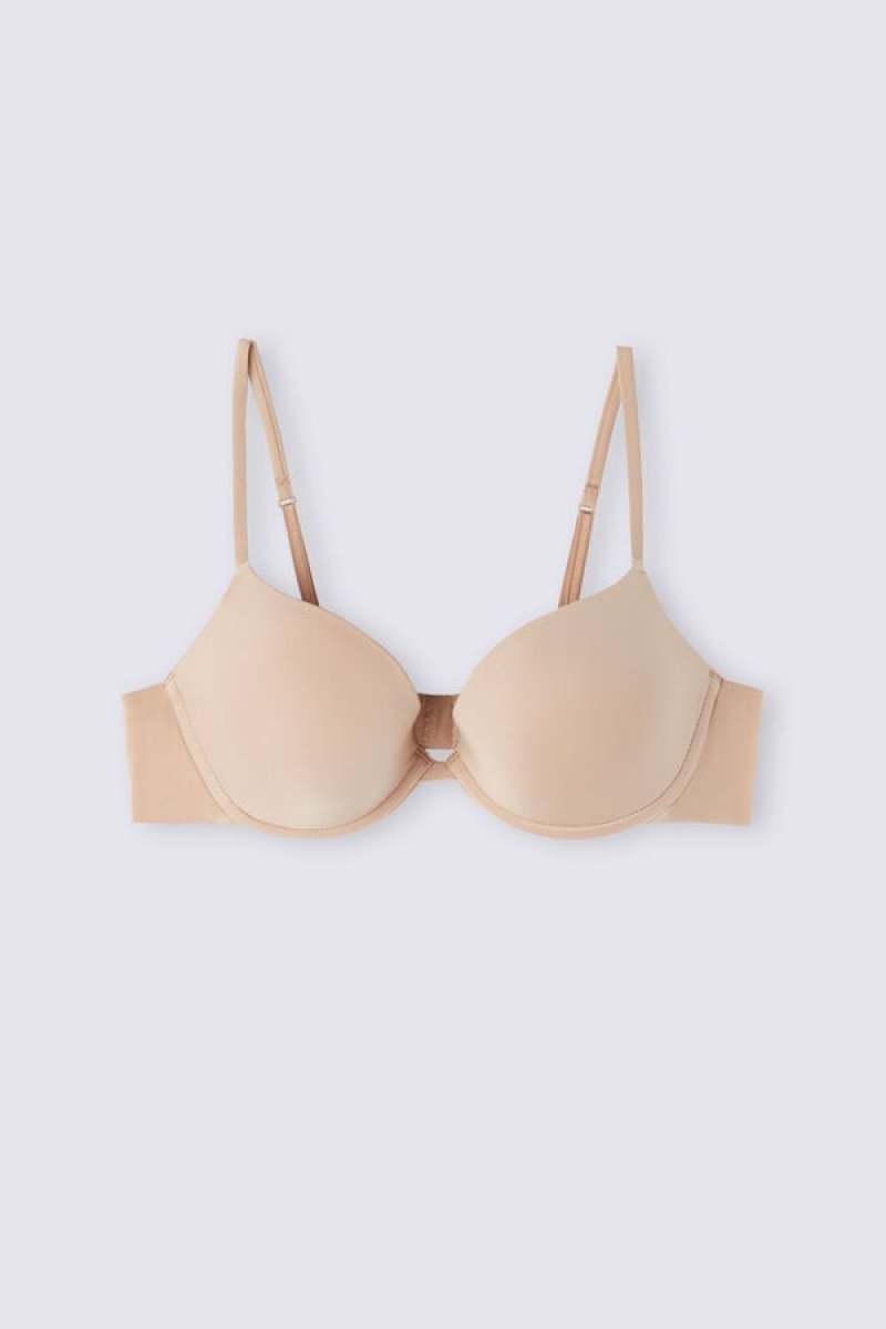 Intimissimi Bellissima Push-up Bra In Ultralight Microfiber Bež | SN-ITMSM56776