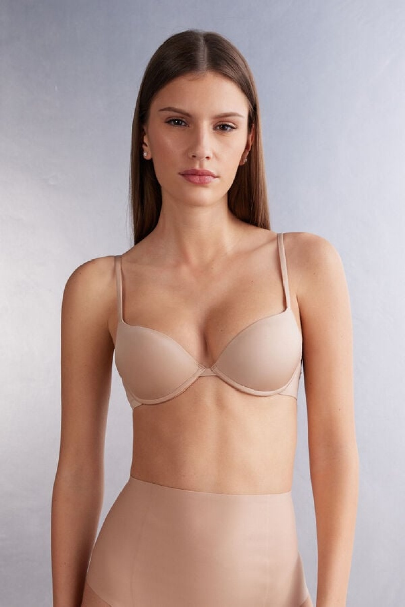 Intimissimi Bellissima Push-up Bra In Ultralight Microfiber Bež | SN-ITMSM56776