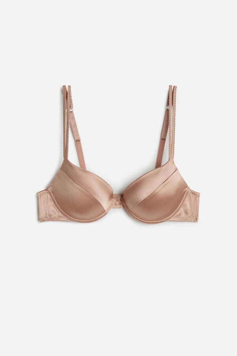 Intimissimi Bellissima Silk Push-up Bra Bež | SN-ITMSM56726