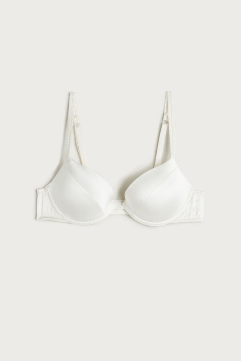 Intimissimi Bellissima Silk Push-up Bra Bijele | SN-ITMSM56730