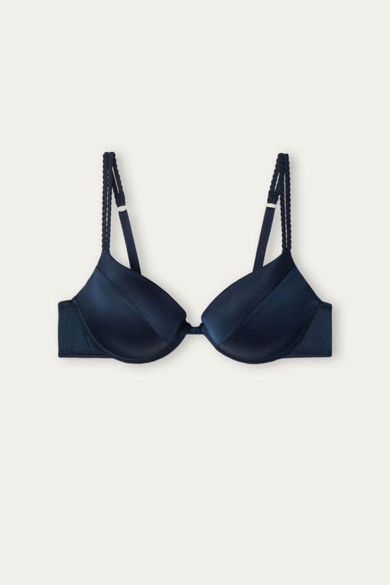 Intimissimi Bellissima Silk Push-up Bra Plave | SN-ITMSM57143