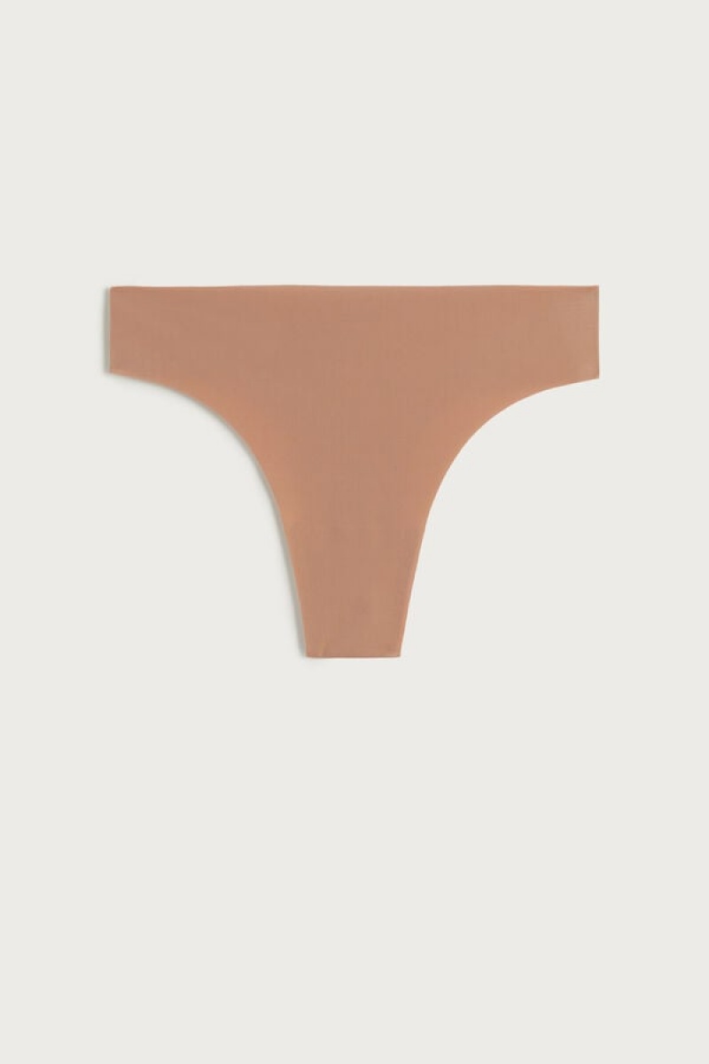 Intimissimi Brazilian Panties In Seamless Ultra Light Microfiber Bež | SN-ITMSM57423