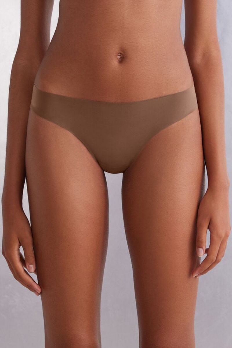 Intimissimi Brazilian Panties In Seamless Ultra Light Microfiber Bež | SN-ITMSM57424