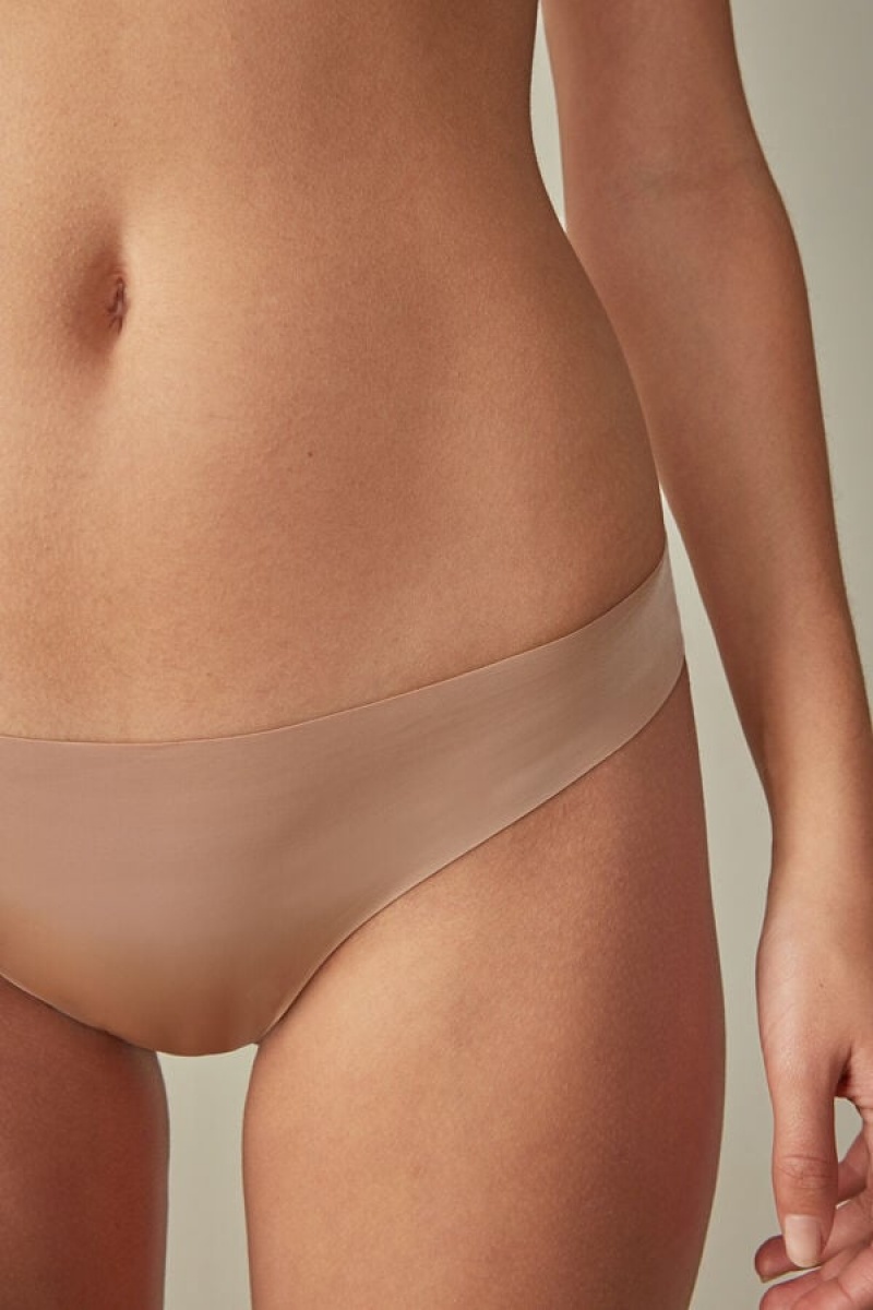 Intimissimi Brazilian Panties In Seamless Ultra Light Microfiber Bež | SN-ITMSM57412