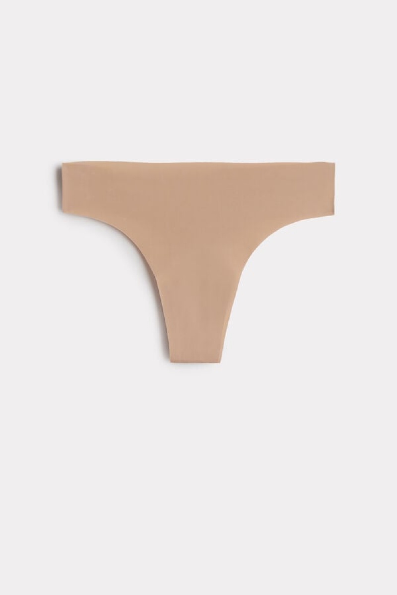 Intimissimi Brazilian Panties In Seamless Ultra Light Microfiber Bež | SN-ITMSM57412