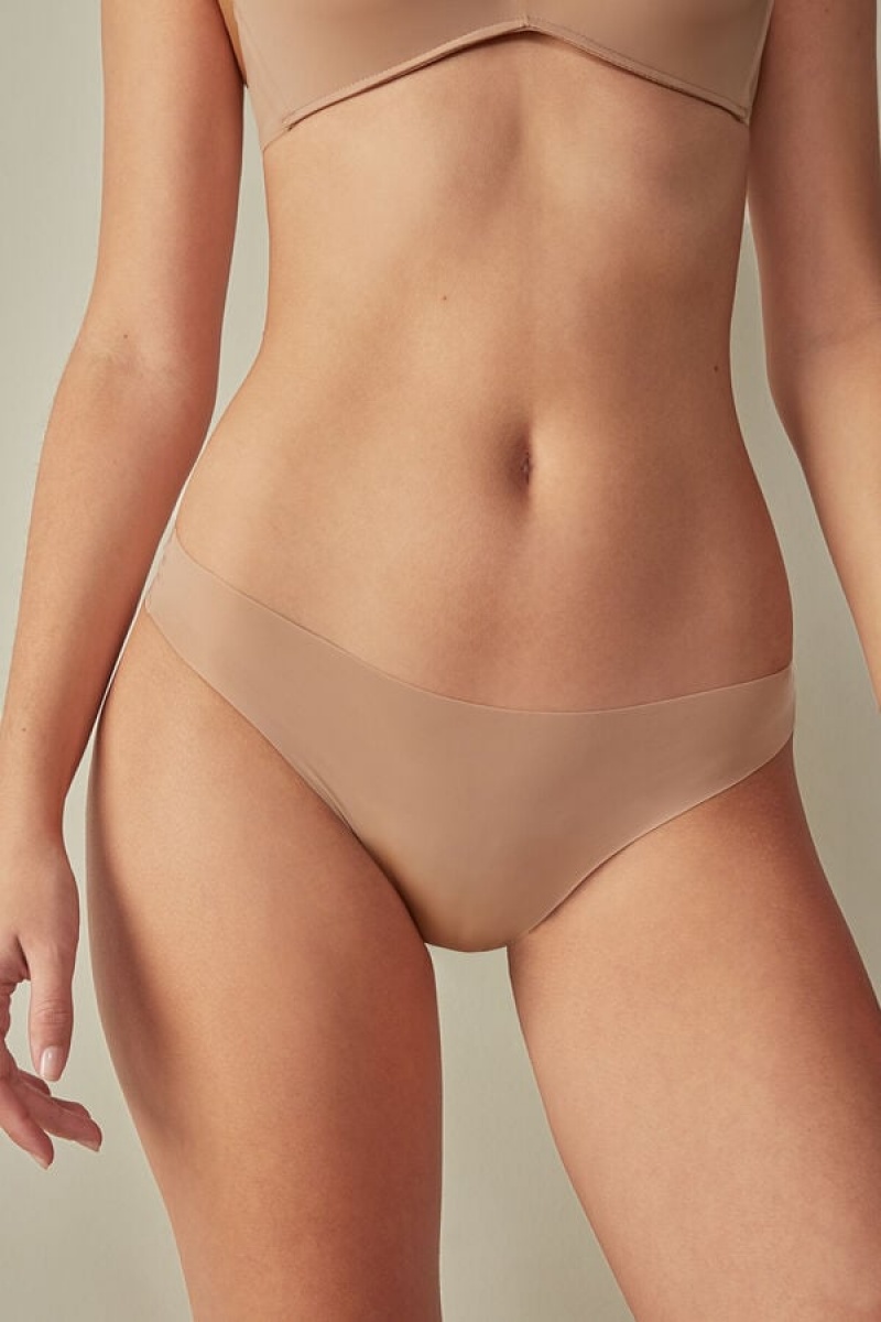 Intimissimi Brazilian Panties In Seamless Ultra Light Microfiber Bež | SN-ITMSM57412