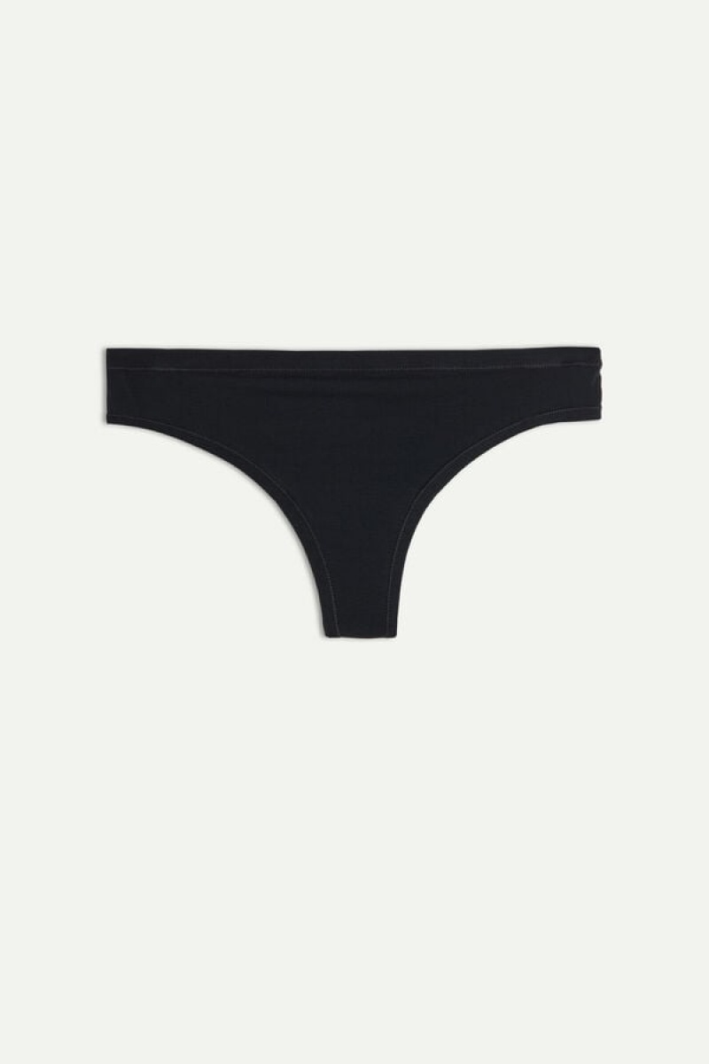 Intimissimi Brazilian Panties In Ultralight Supima® Cotton Crne | SN-ITMSM57429