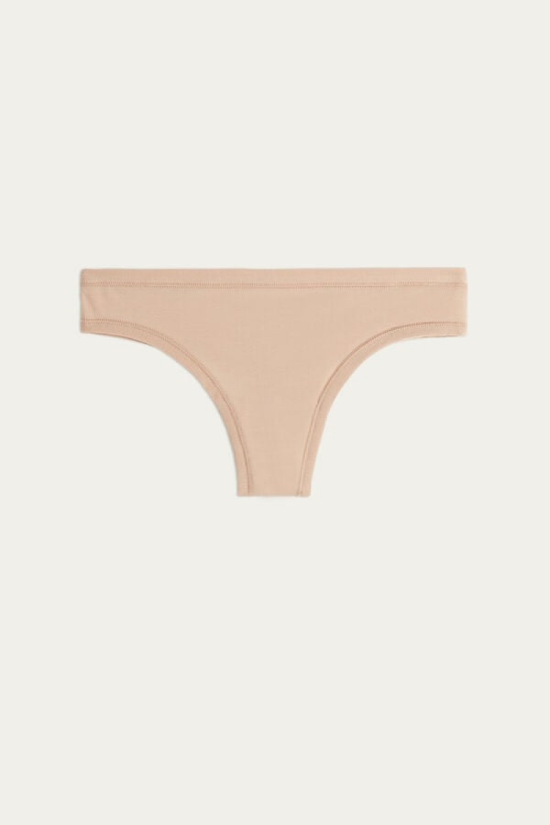 Intimissimi Brazilian Panties In Ultralight Supima® Cotton Bež | SN-ITMSM57430