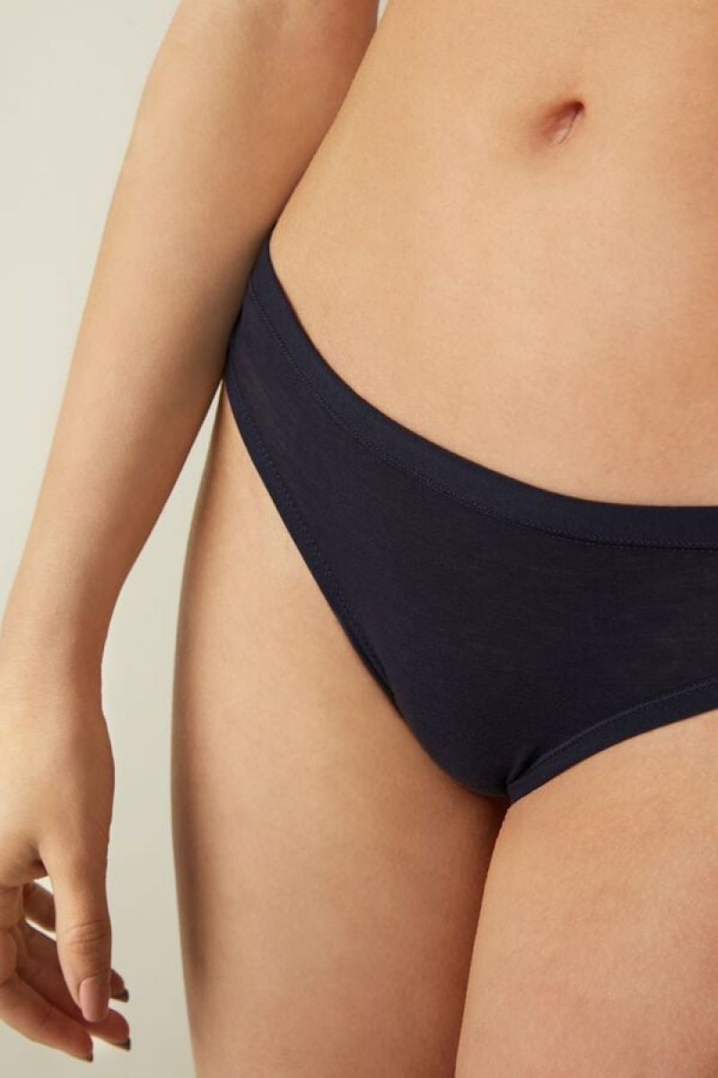 Intimissimi Brazilian Panties In Ultralight Supima® Cotton Plave | SN-ITMSM57431