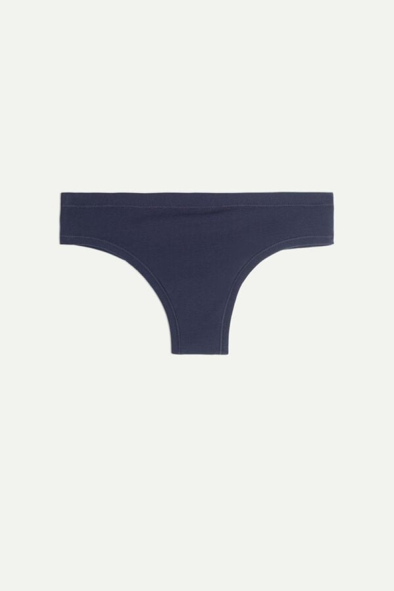 Intimissimi Brazilian Panties In Ultralight Supima® Cotton Plave | SN-ITMSM57431