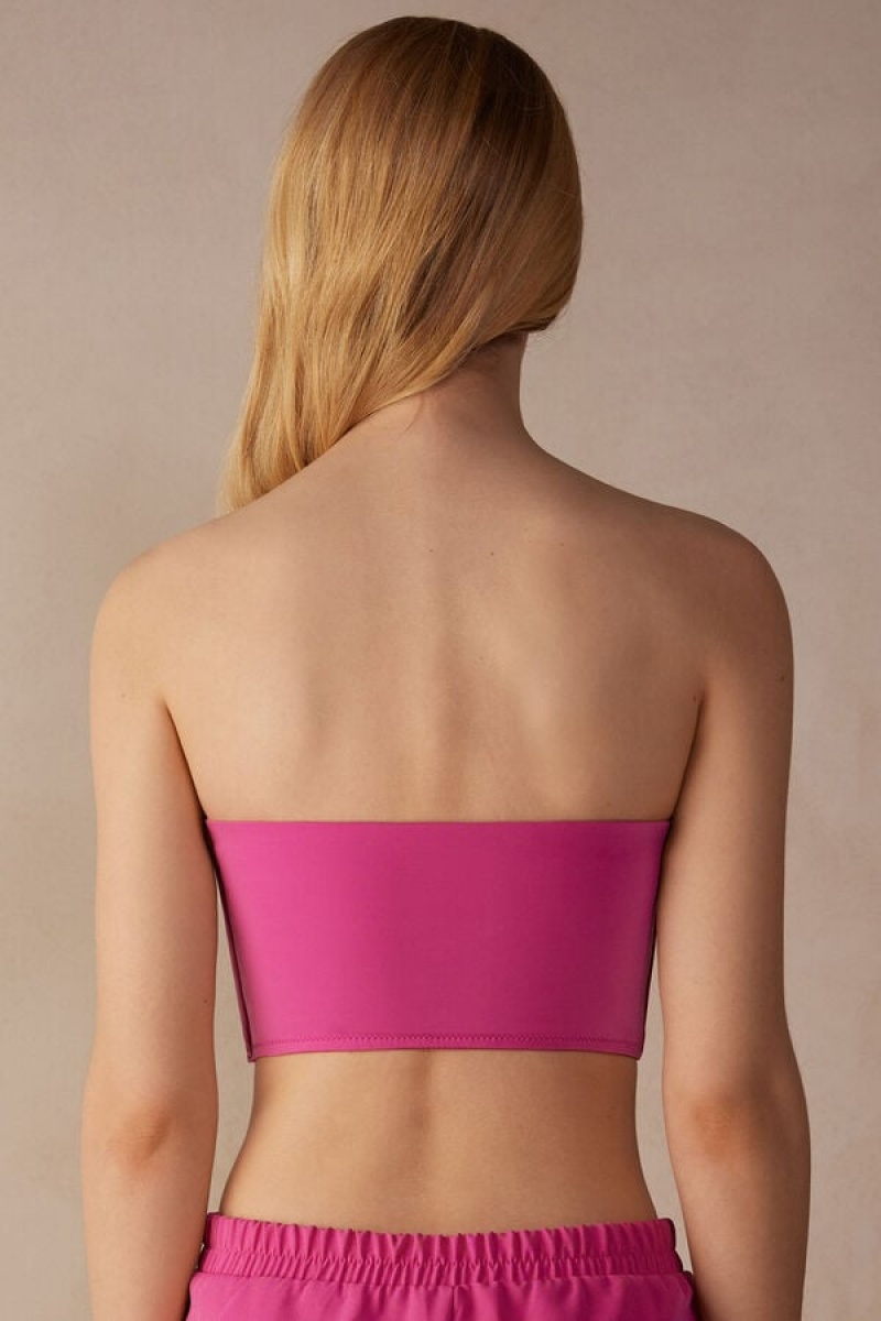 Intimissimi Bustier Bra Top In Ultralight Microfiber Roze | SN-ITMSM56865