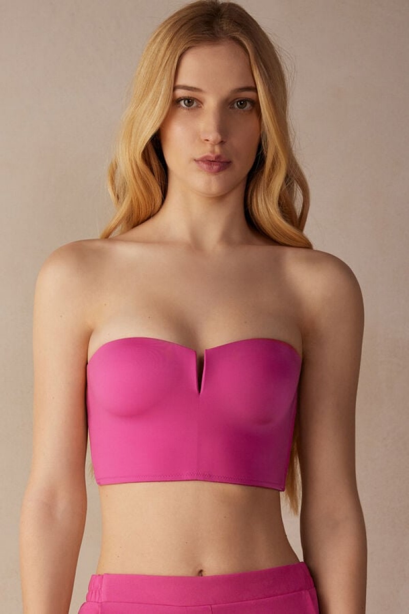 Intimissimi Bustier Bra Top In Ultralight Microfiber Roze | SN-ITMSM56865