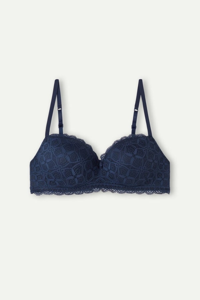 Intimissimi Claudia Balconette Bra In Lace Plave | SN-ITMSM57113