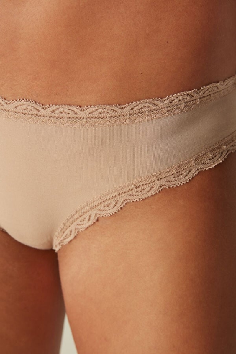 Intimissimi Cotton And Lace Panties Bež | SN-ITMSM57558