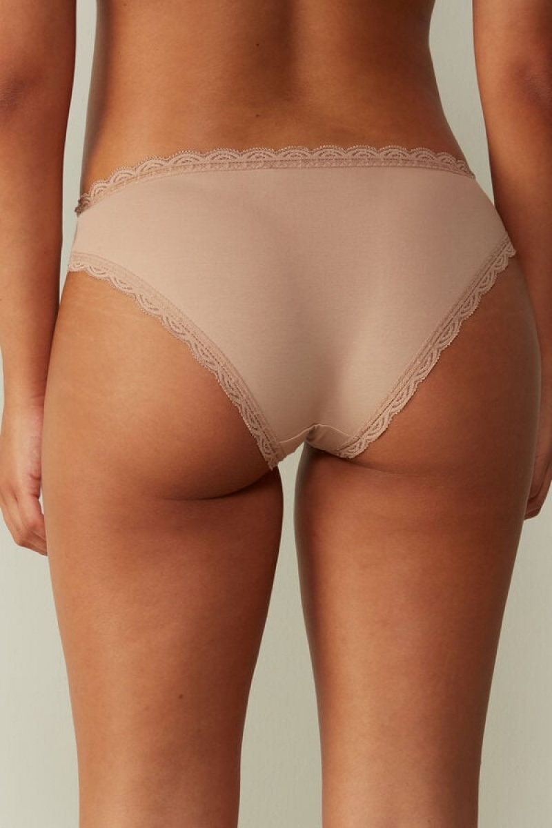 Intimissimi Cotton And Lace Panties Bež | SN-ITMSM57558