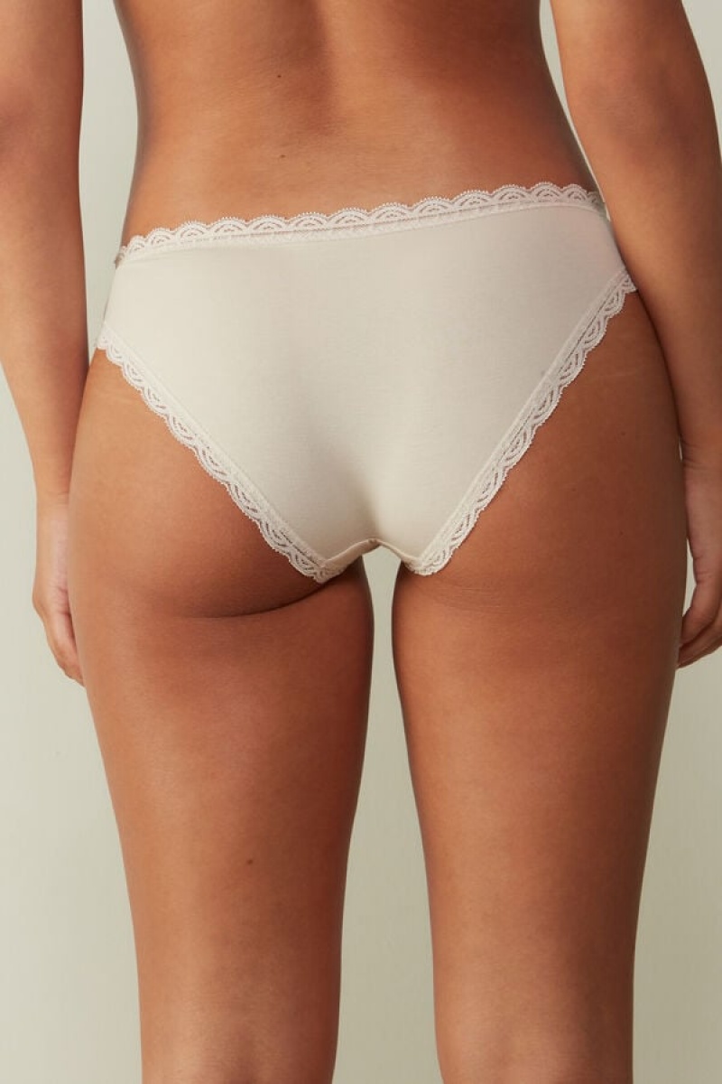 Intimissimi Cotton And Lace Panties Bež | SN-ITMSM57567