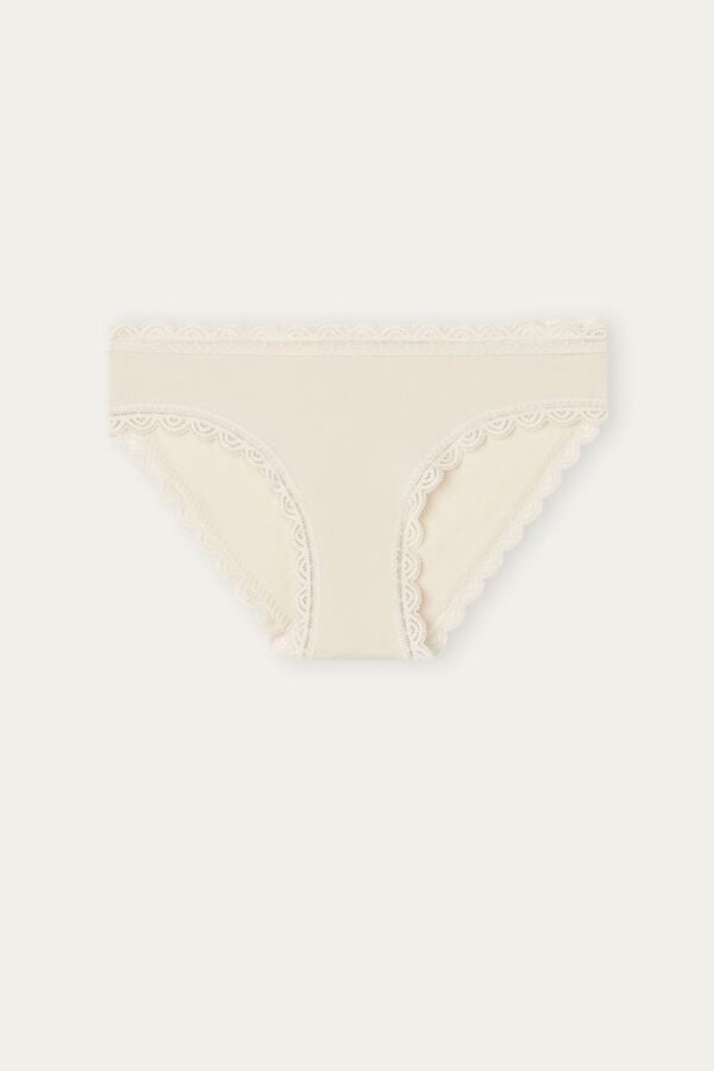 Intimissimi Cotton And Lace Panties Bež | SN-ITMSM57567