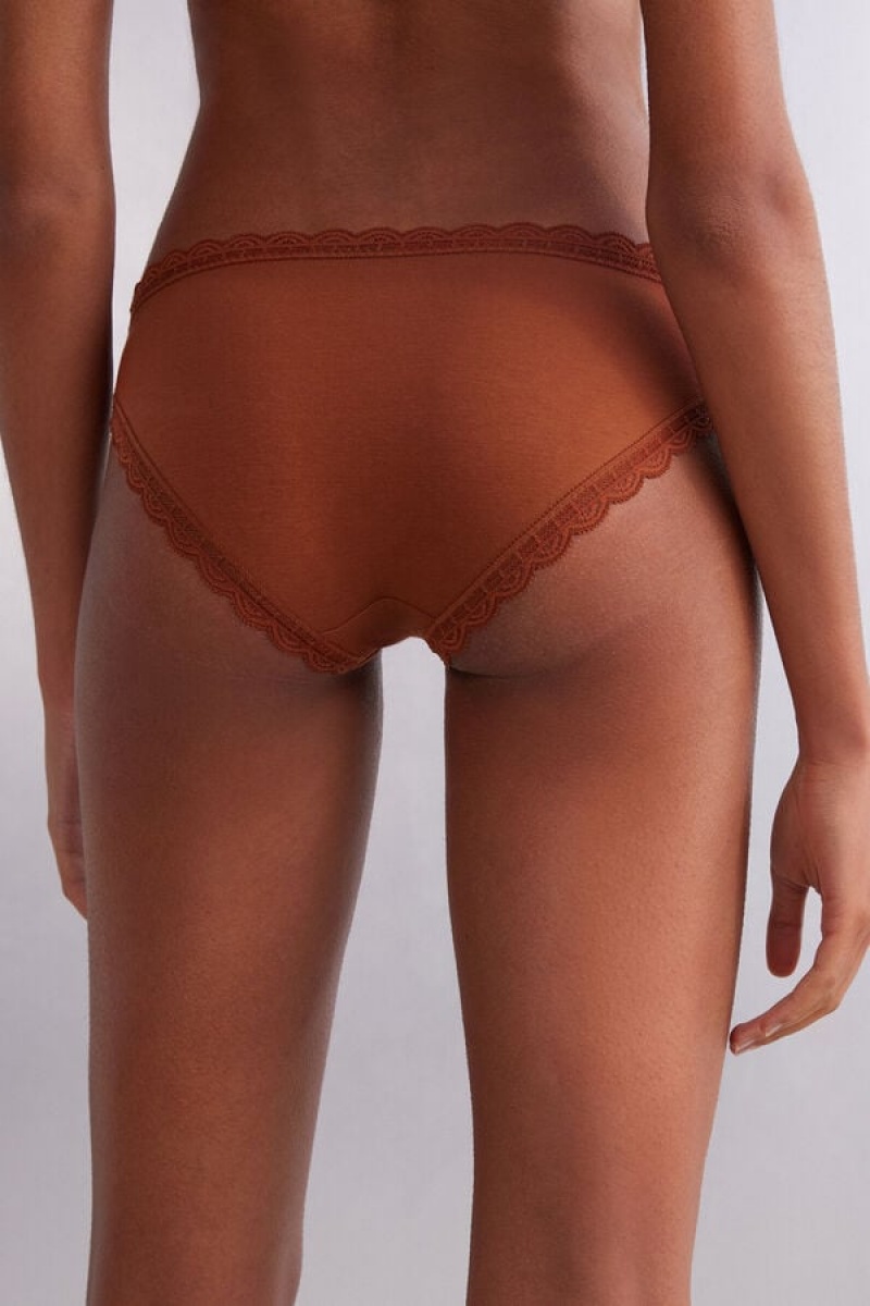 Intimissimi Cotton And Lace Panties Narančaste | SN-ITMSM57590