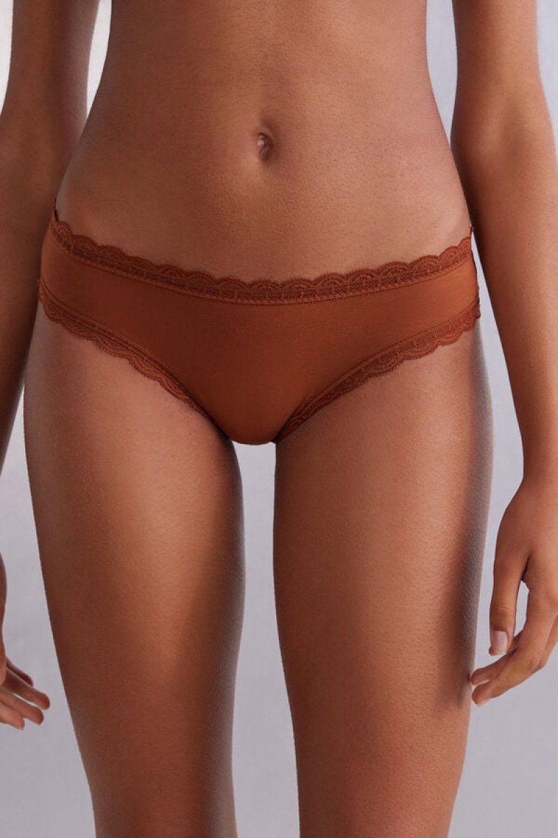 Intimissimi Cotton And Lace Panties Narančaste | SN-ITMSM57590