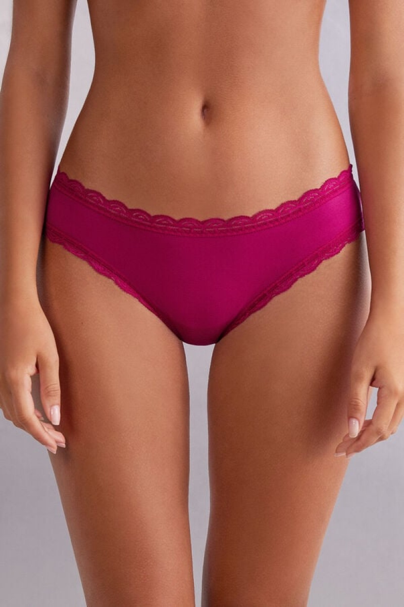 Intimissimi Cotton And Lace Panties Roze | SN-ITMSM57597