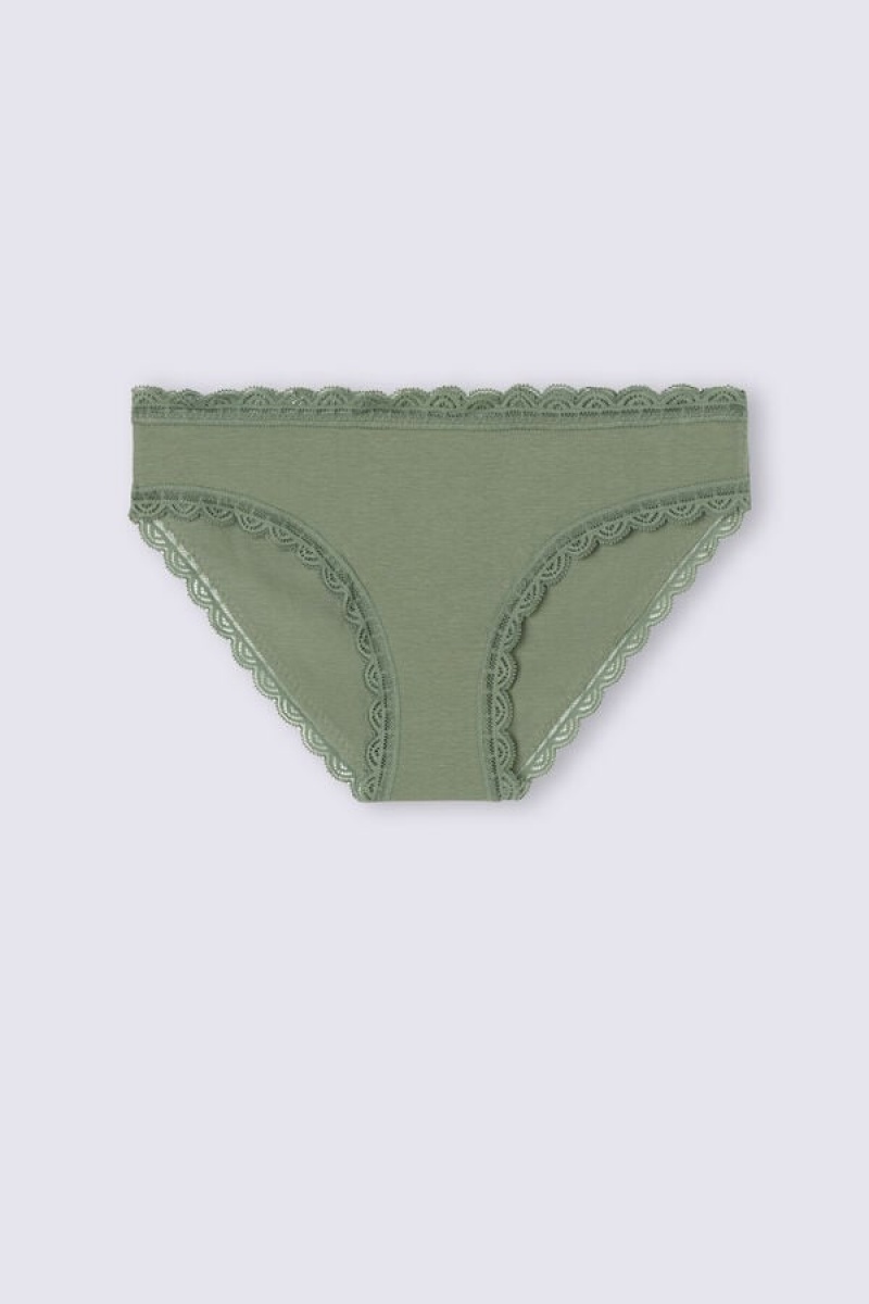 Intimissimi Cotton And Lace Panties Zelene | SN-ITMSM57592