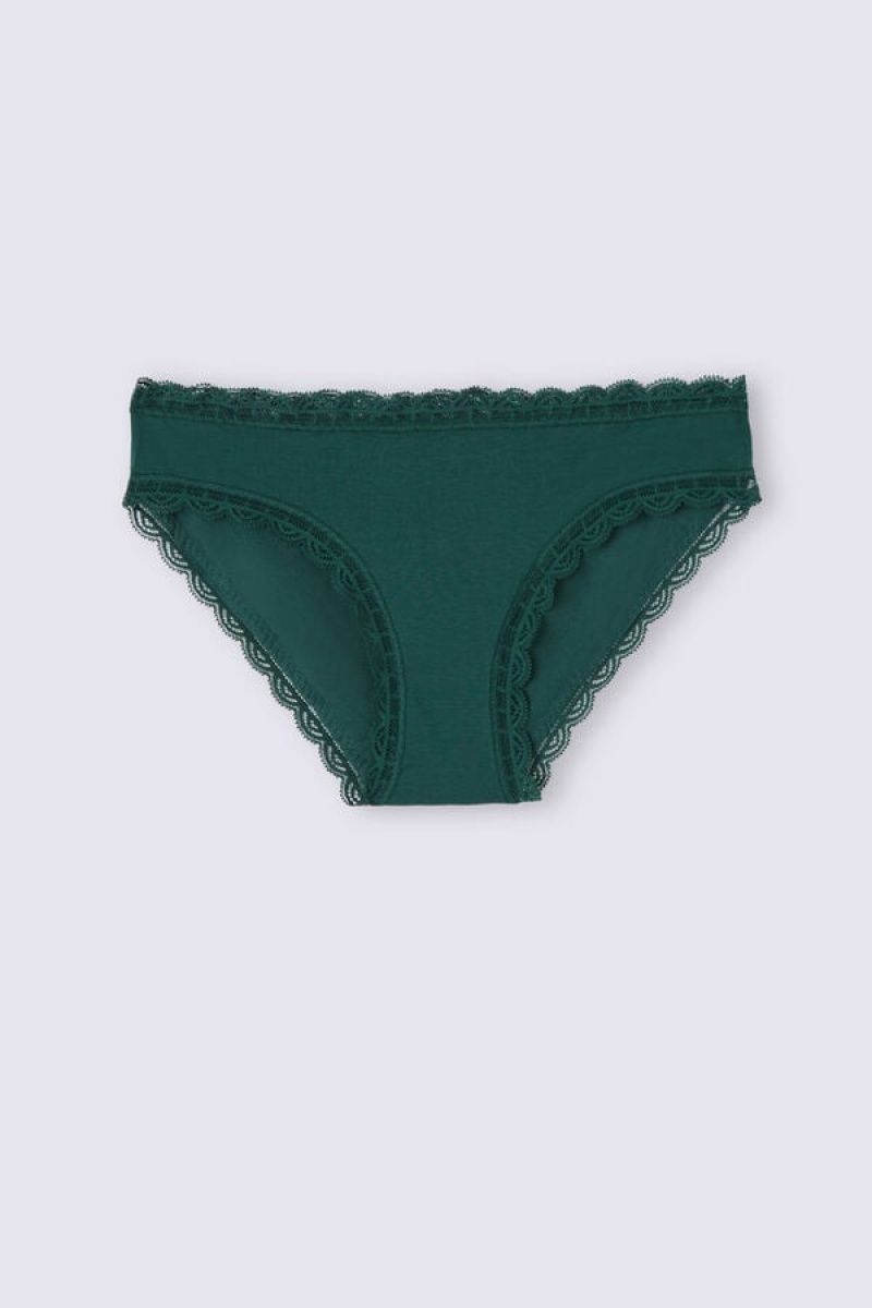 Intimissimi Cotton And Lace Panties Zelene | SN-ITMSM57639