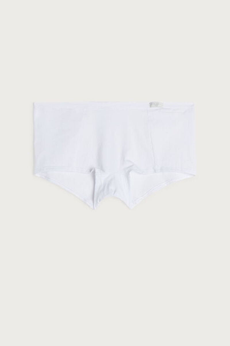 Intimissimi Cotton Boyshorts Bijele | SN-ITMSM57651